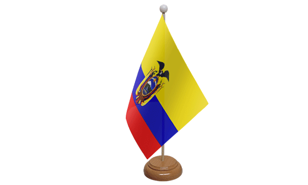 Ecuador Small Flag with Wooden Stand